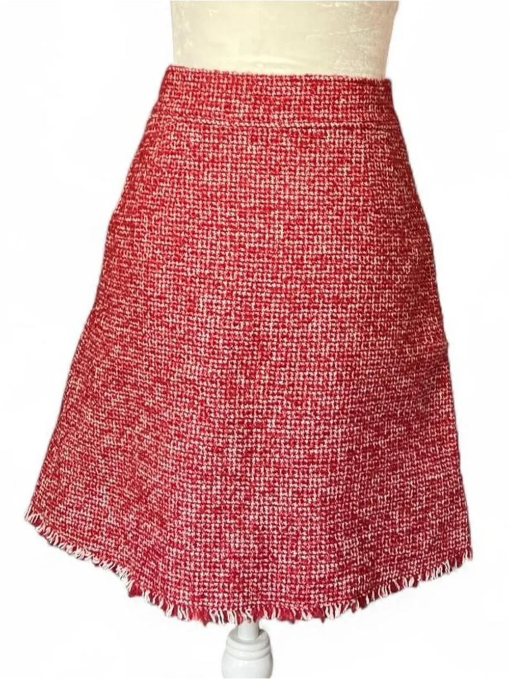 Philosophy di Lorenzo Serafini red and white tweed skirt